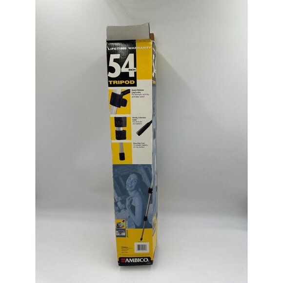 Ambico V-0555 54" Lightweight Aluminum Tripod Quick Release Shoe 3-Way Pan Head - Picture 1 of 16